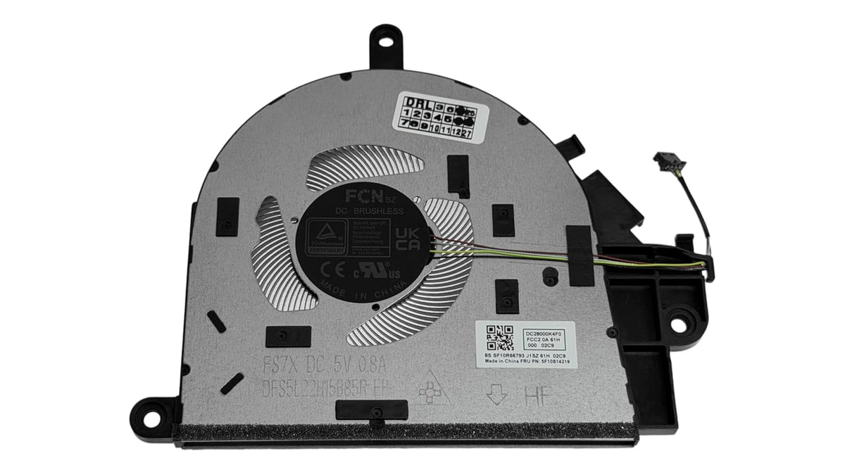 Compatible CPU fan for Lenovo IdeaPad Slim 3 15ABR8, 15AMN8, 15IAH8, 15IAN8, 15IRH8, 15IRU8, 15IRU9, 15ITN9, 16ABR8, 16IAH8, 16IRH8, 16IRU8, 16IRU9, 5F10S14 219, 5 F10S14077, 5F10S14078, DC28000K4F0