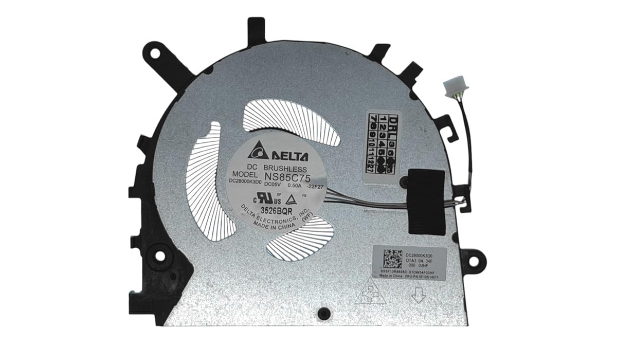 Compatible CPU fan for Lenovo DFS5L22H15B85T / DC28000K3F0, BAPC0805R5HY004 / DC28000K3V0, NS85C75-22F27 / DC28000K3D0, 5F10S14071, 5F10 S1407 fin2, 5F10S14220 (not for flex models)