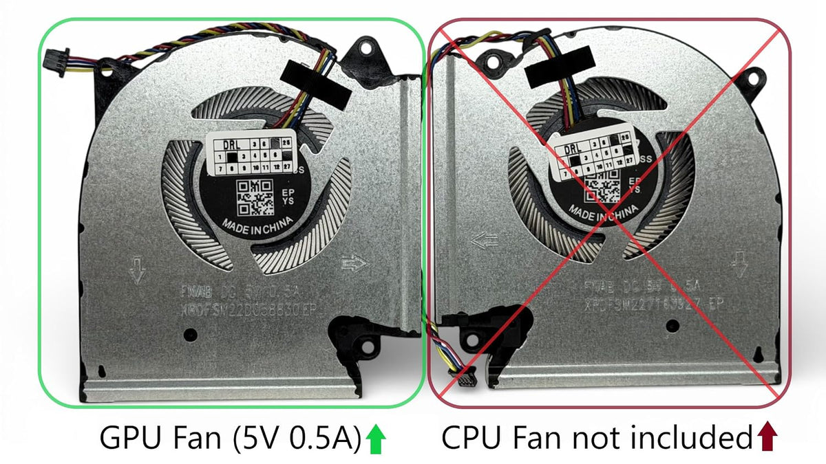 Compatible GPU fan (5V 0.5A) for Asus NS85C59-20G05, NS85C59-21J10, DFS5K223052835, 13NR0510P02021, only for G512IC, G513IC G513IE G513IH G513IH 3QC C G5 13QE, G713IC G713IE G713IH G713QC G713QE