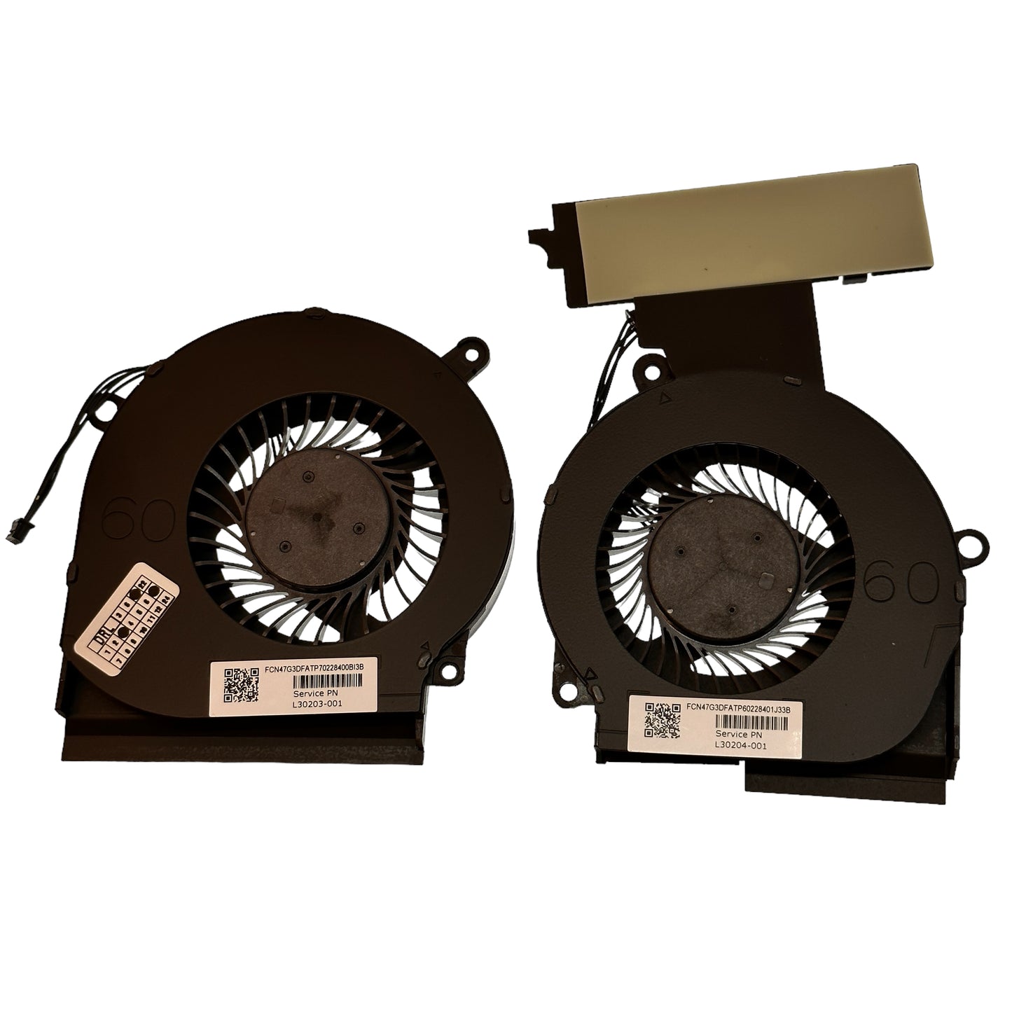 Kompatibles Lüfterset CPU + GPU für HP L29354-001 L29355-001 L30203-001 L30204-001 L24359-001 NFB75A05H-007 NFB80A05H-004 0FKPP0000H 0FKP00000H